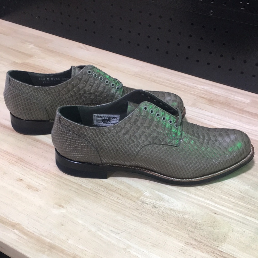 New WB Stacy Adams Men's Taupe Textured Dress Oxfords - Picture 6 of 8